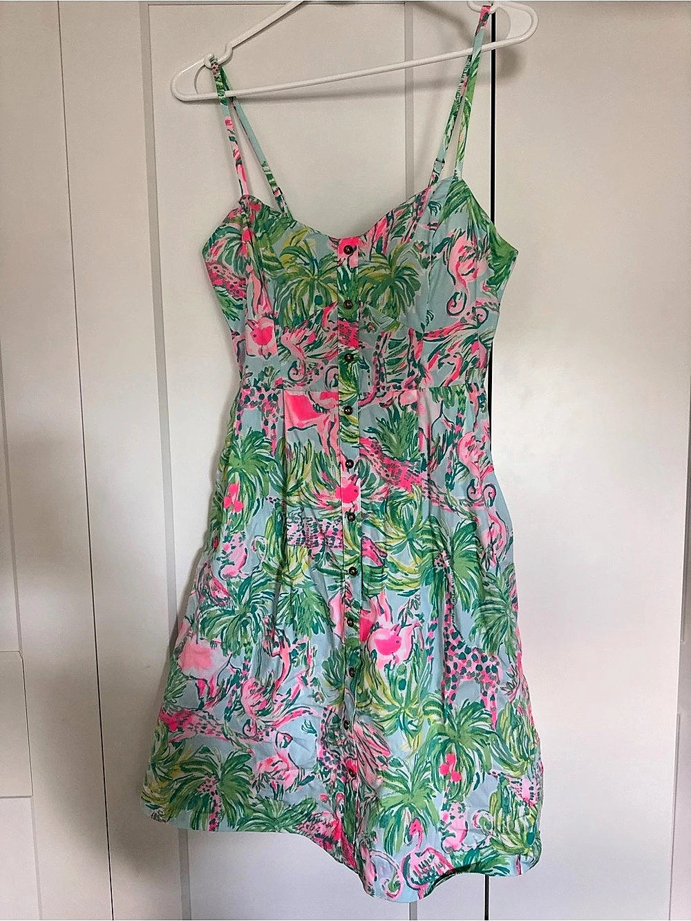 Lilly Pulitzer Floral Mini Dress Green & Pink Size 2